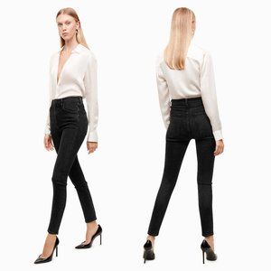 Agolde Black Stretch High Rise Skinny (distressed)